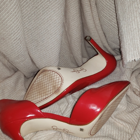 EUC SEXY Red Jessica Simpson Prizma Pump Sz 9 - Picture 9 of 11